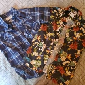 Boys xl and mens small short sleeve button ups